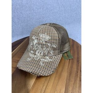 American Rag Embroidered Distressed Mesh SnapBack‎ Brown One Size Men Hat
